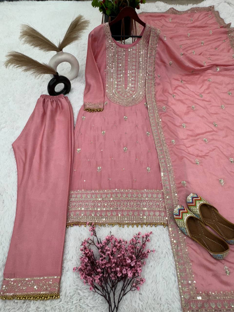 Elegant Designer Collection in Heavy Chinnon Silk and Embroidery Sequence Work