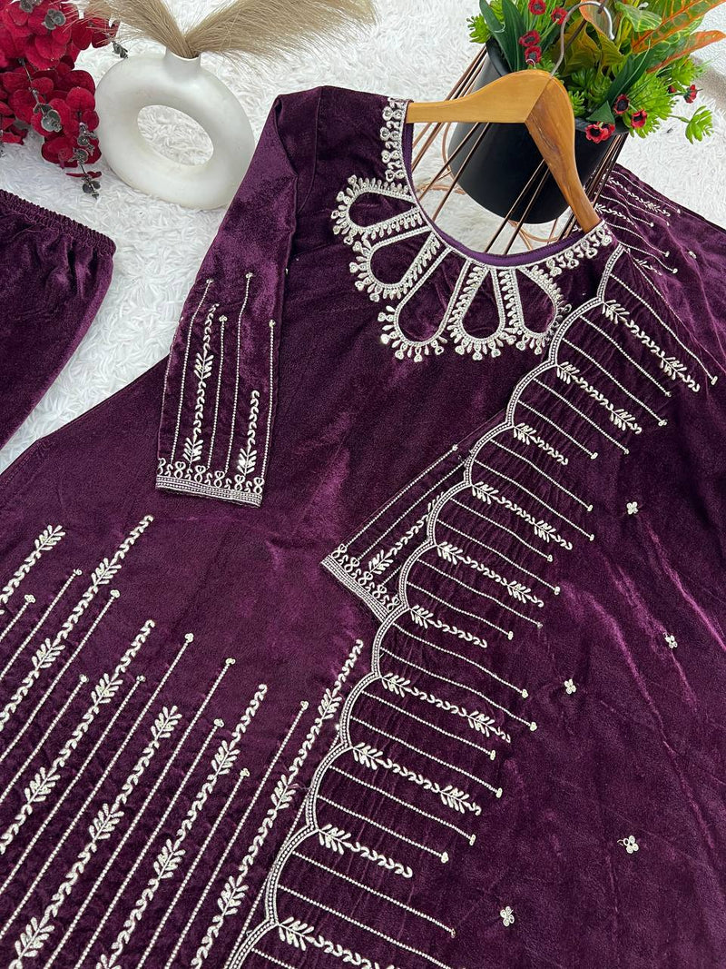 Designer Velvet Party Wear Set