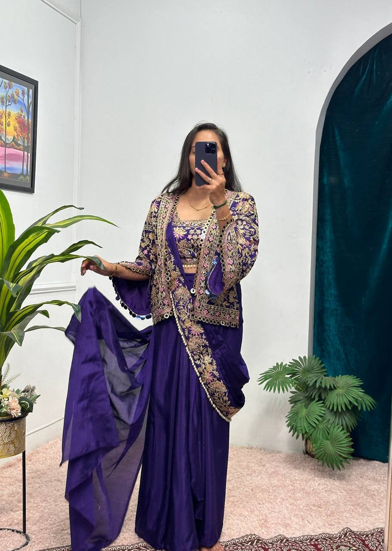 INDO-WESTERN DRAPE SAREE