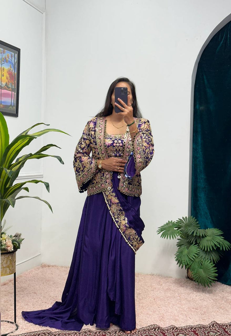 INDO-WESTERN DRAPE SAREE