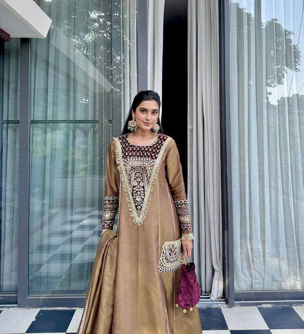 EID SPECIAL DESIGNER FLARED SUIT SET WITH PANT & DUPATTA