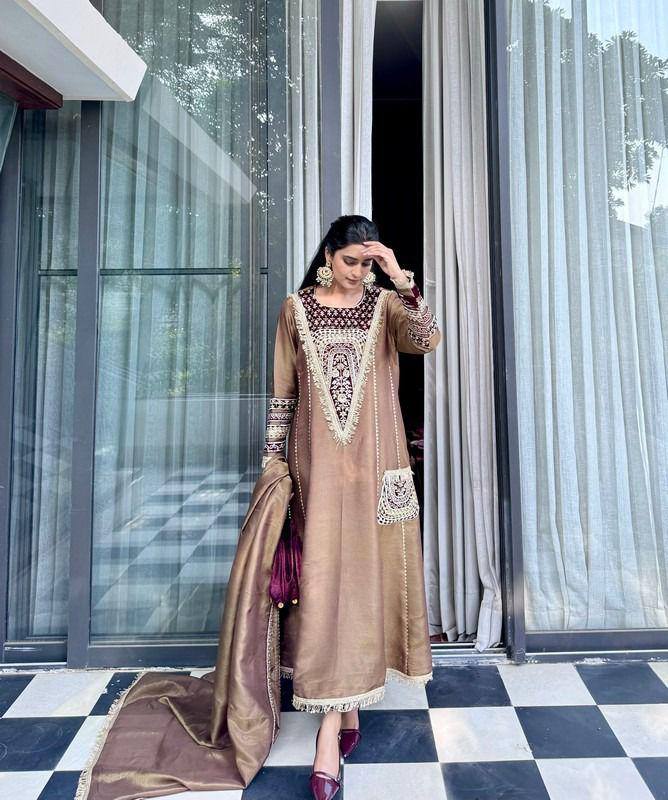 EID SPECIAL DESIGNER FLARED SUIT SET WITH PANT & DUPATTA