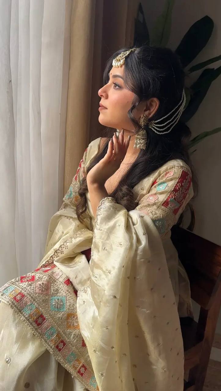 NEW DESIGNER PARTY WEAR TOP & PALAZZO SET WITH FANCY DUPATTA