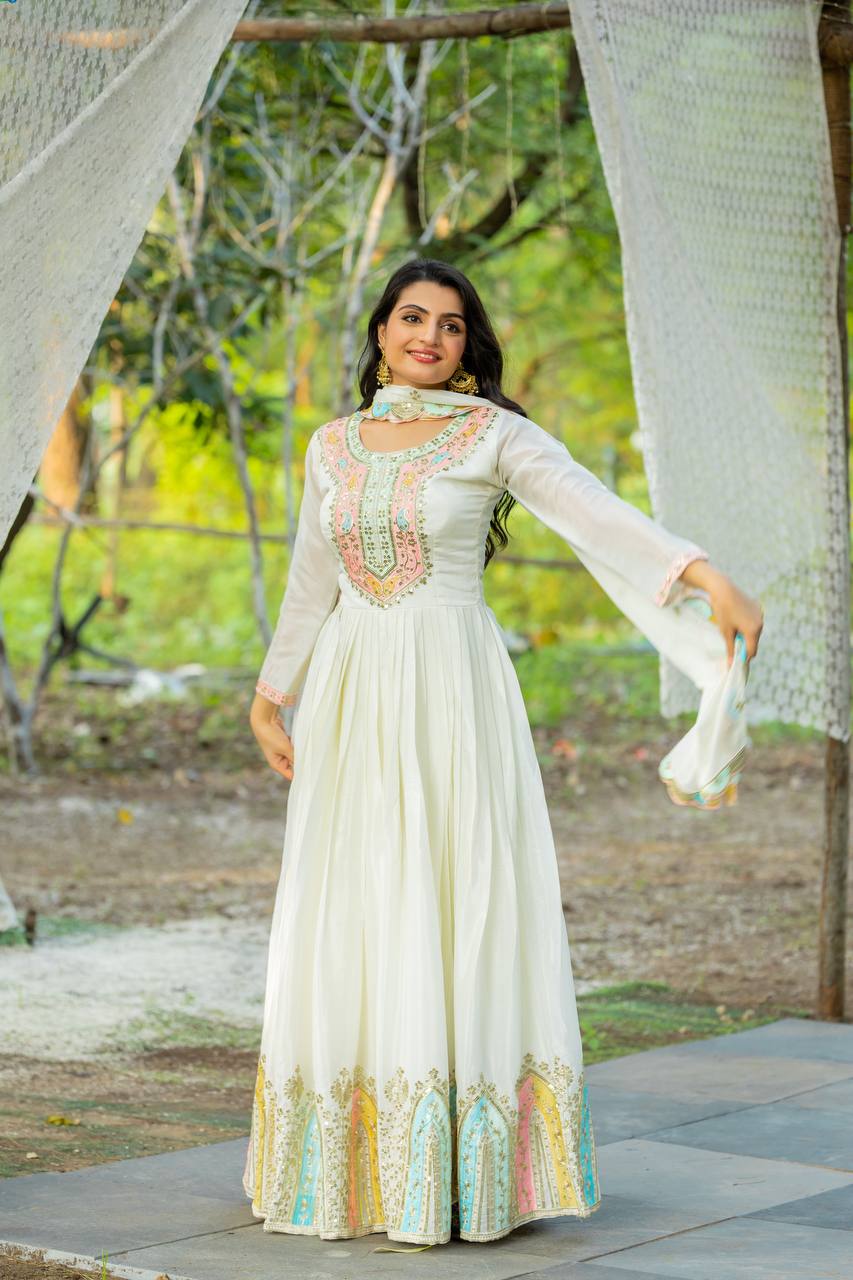 Premium Designer Party Wear Gown with Dupatta