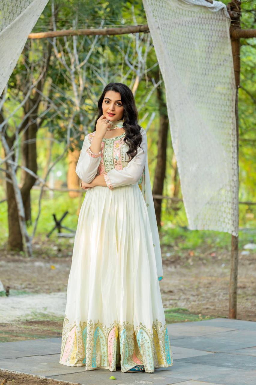 Premium Designer Party Wear Gown with Dupatta