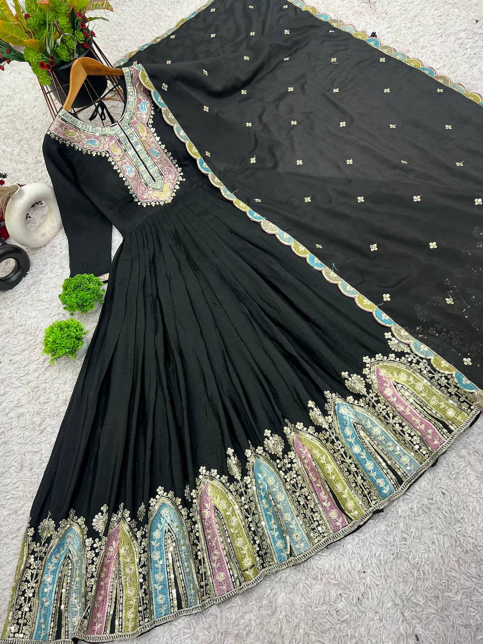 Premium Designer Party Wear Gown with Dupatta