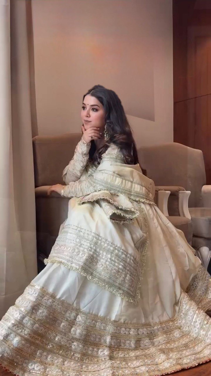 DESIGNER CHINON TOP, PANT & DUPATTA SET