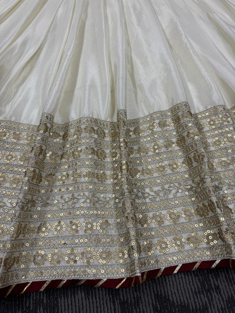 DESIGNER CHINON TOP, PANT & DUPATTA SET