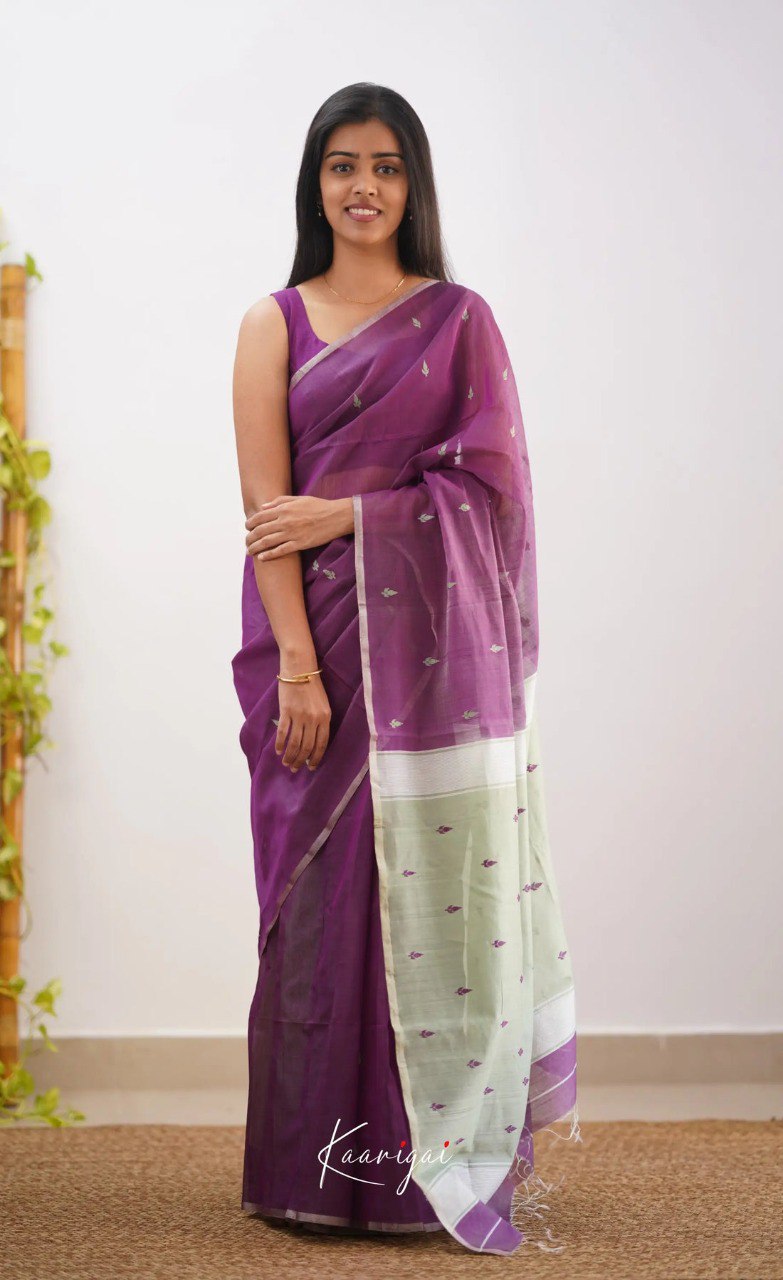 Elegant Contrast Jacquard Lilan Slab Cotton Saree