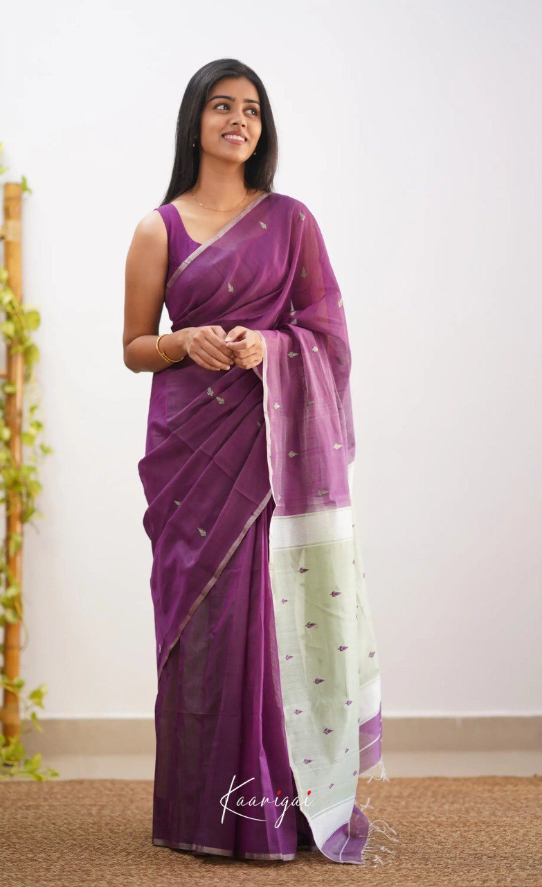 Elegant Contrast Jacquard Lilan Slab Cotton Saree