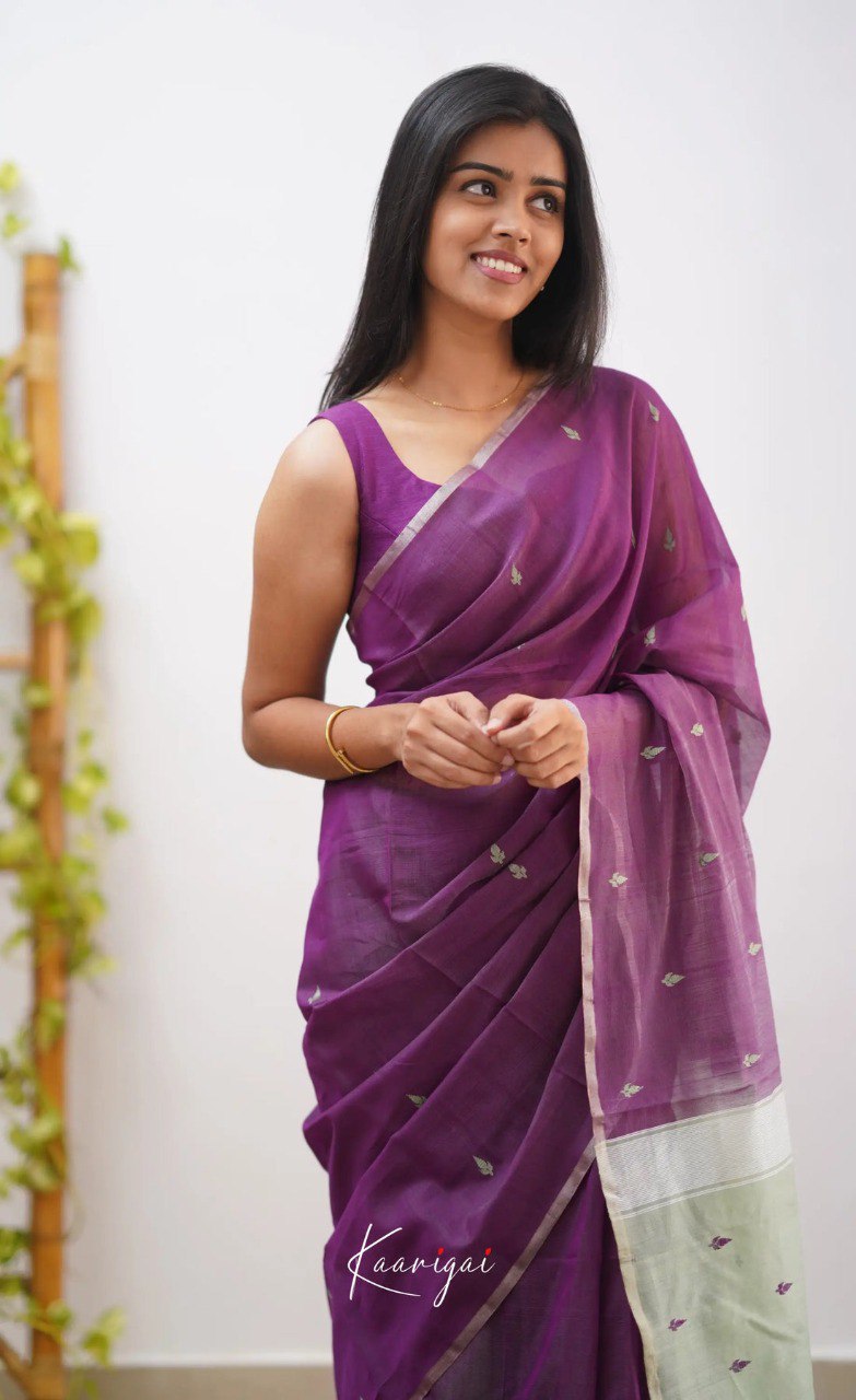 Elegant Contrast Jacquard Lilan Slab Cotton Saree