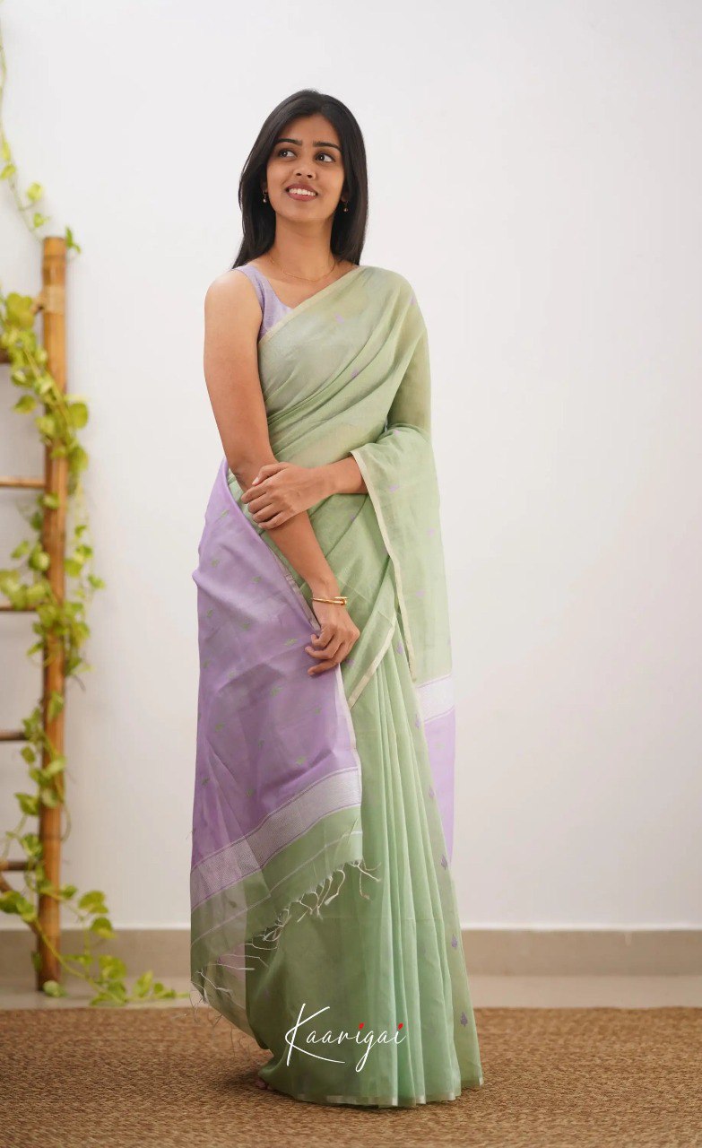 Elegant Contrast Jacquard Lilan Slab Cotton Saree