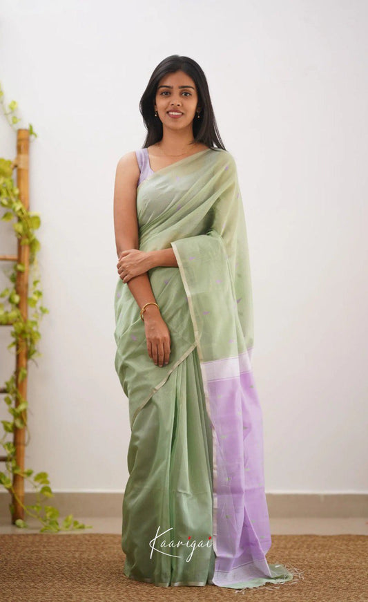 Elegant Contrast Jacquard Lilan Slab Cotton Saree