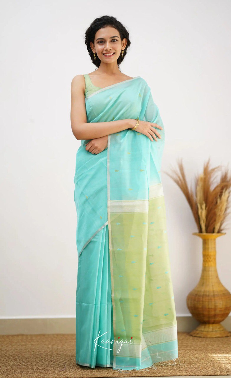 Elegant Contrast Jacquard Lilan Slab Cotton Saree