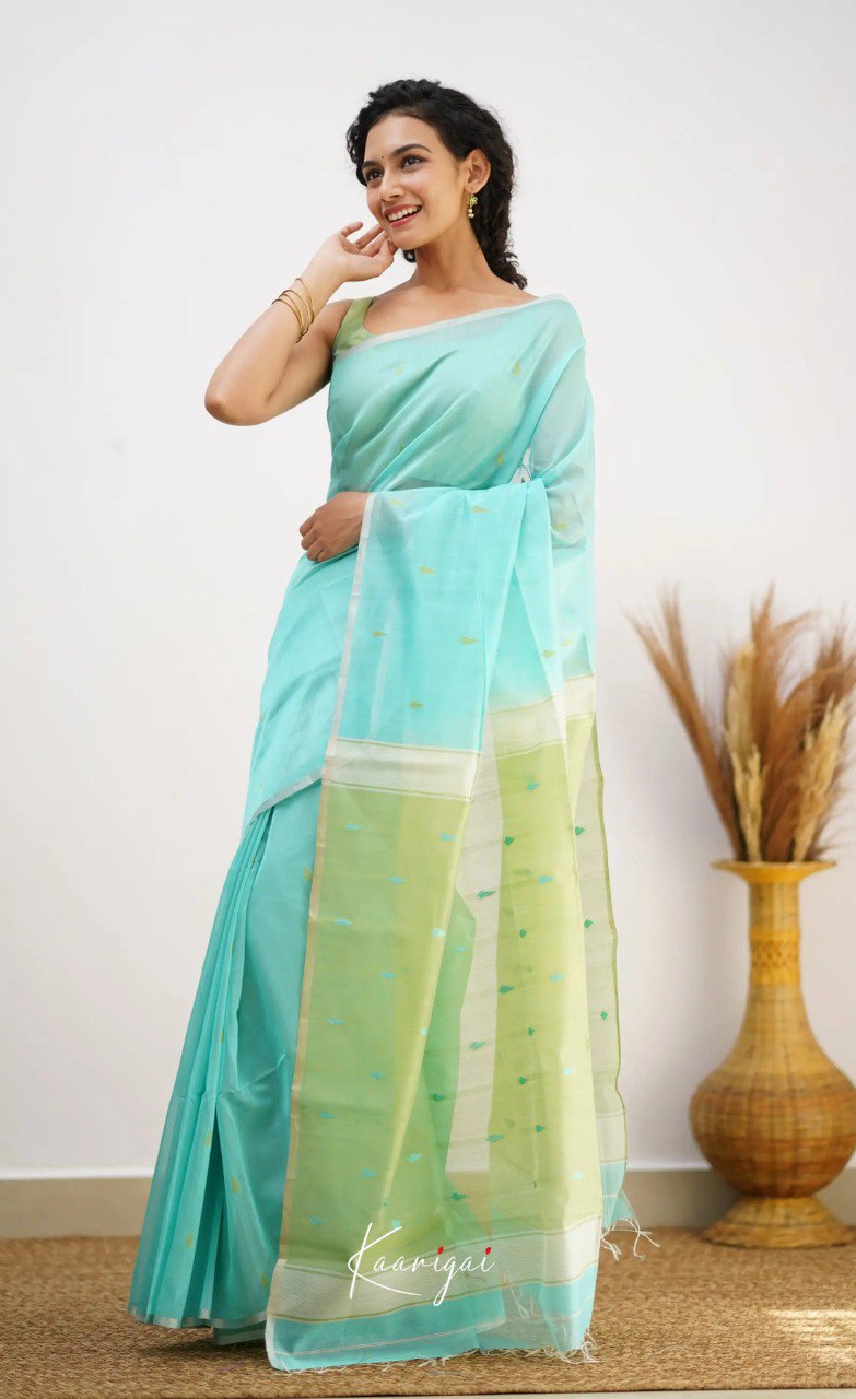 Elegant Contrast Jacquard Lilan Slab Cotton Saree