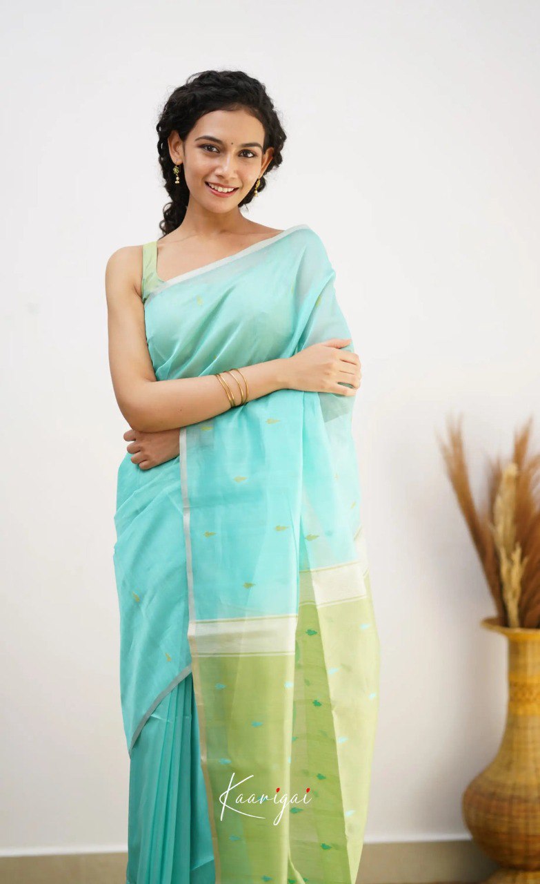 Elegant Contrast Jacquard Lilan Slab Cotton Saree
