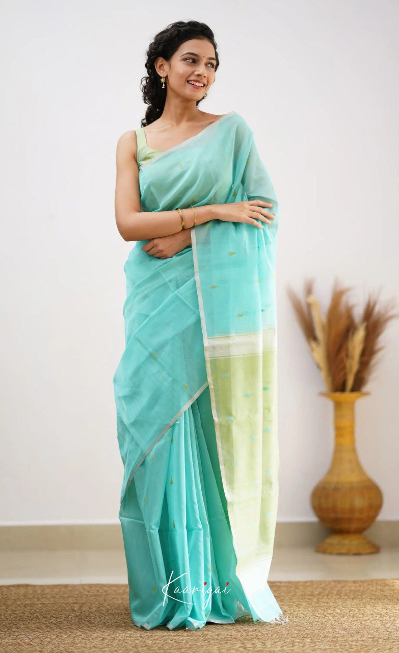 Elegant Contrast Jacquard Lilan Slab Cotton Saree