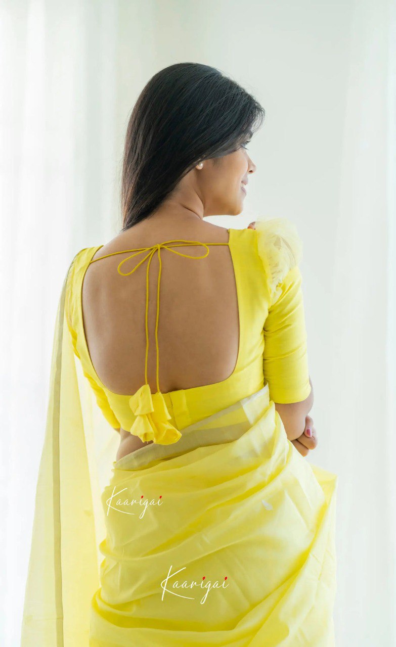 Elegant Contrast Jacquard Lilan Slab Cotton Saree