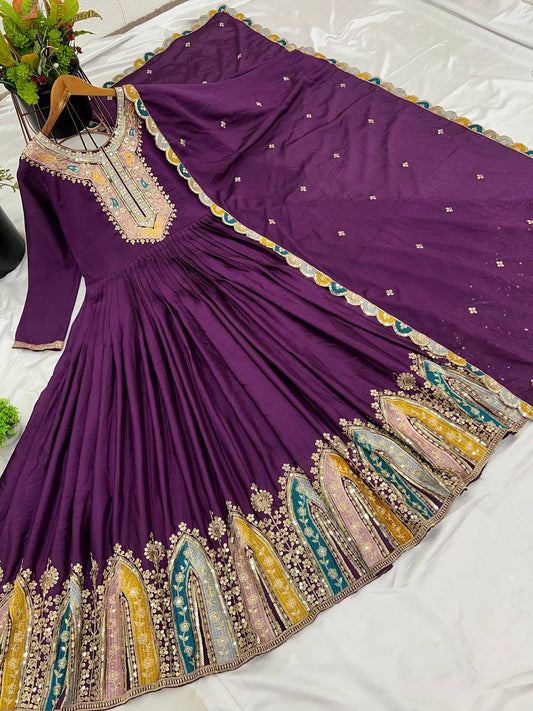 Premium Designer Party Wear Gown with Dupatta