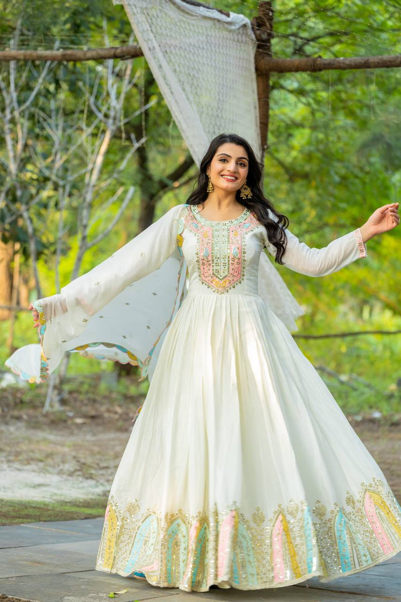 Premium Designer Party Wear Gown with Dupatta