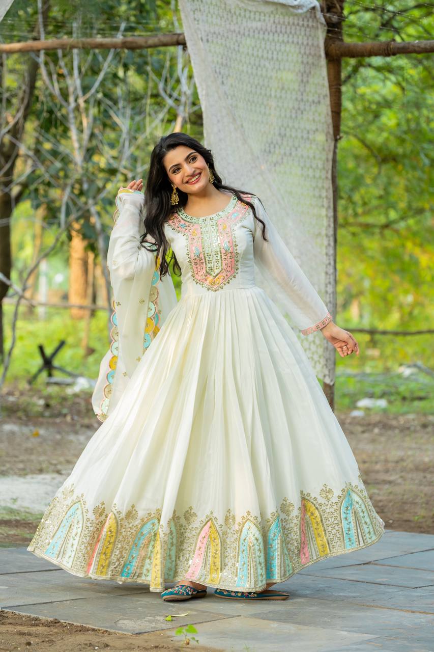 Premium Designer Party Wear Gown with Dupatta