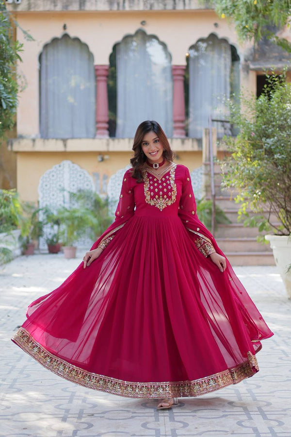 Shine in Style – Premium Sequins Embroidered Gown with Dupatta