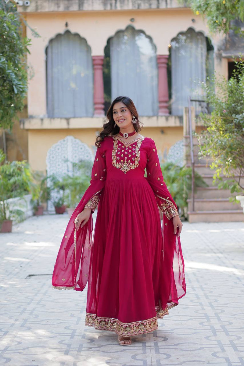Shine in Style – Premium Sequins Embroidered Gown with Dupatta