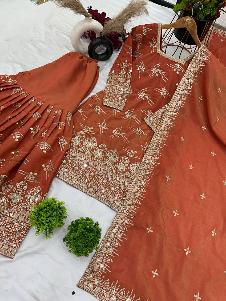 Eid Special Designer Simmer Silk Set