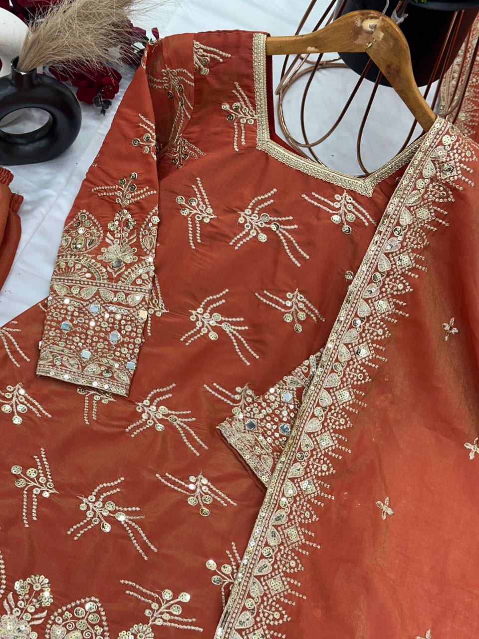 Eid Special Designer Simmer Silk Set