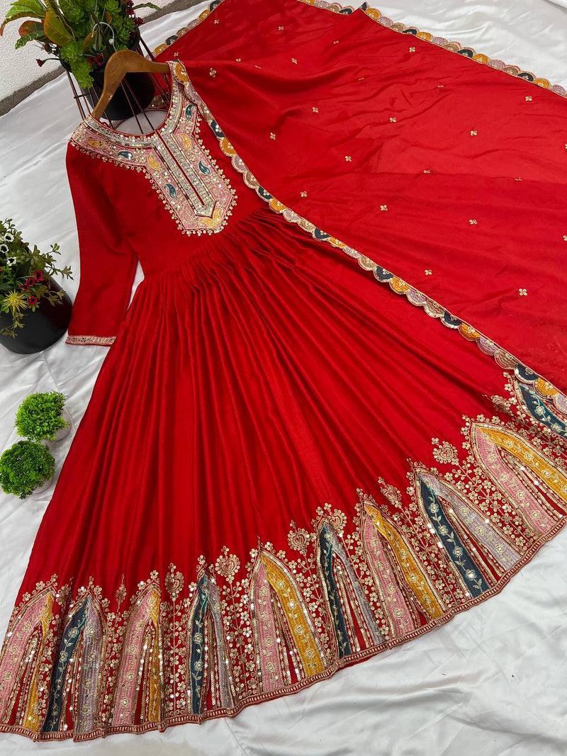Premium Designer Party Wear Gown with Dupatta