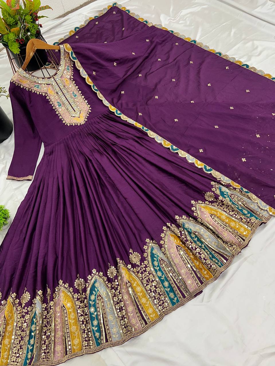 Premium Designer Party Wear Gown with Dupatta
