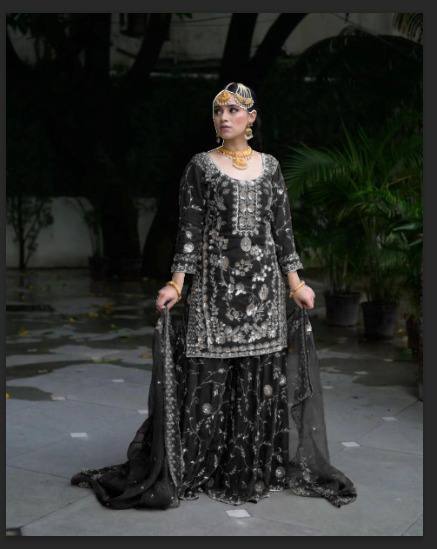 NEW DESIGNER PARTY WEAR TOP & PALAZZO SET WITH FANCY DUPATTA