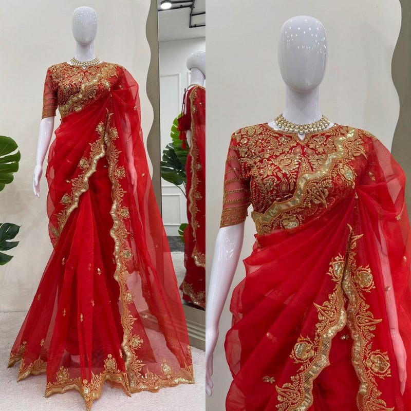 Designer Saree in Heavy Organza Silk