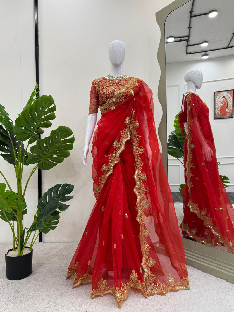Designer Saree in Heavy Organza Silk