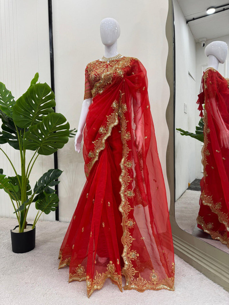 Designer Saree in Heavy Organza Silk