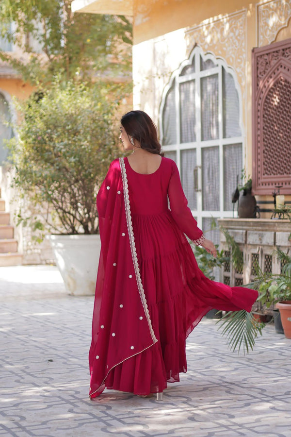 Premium Designer Readymade Gown with Dupatta Set