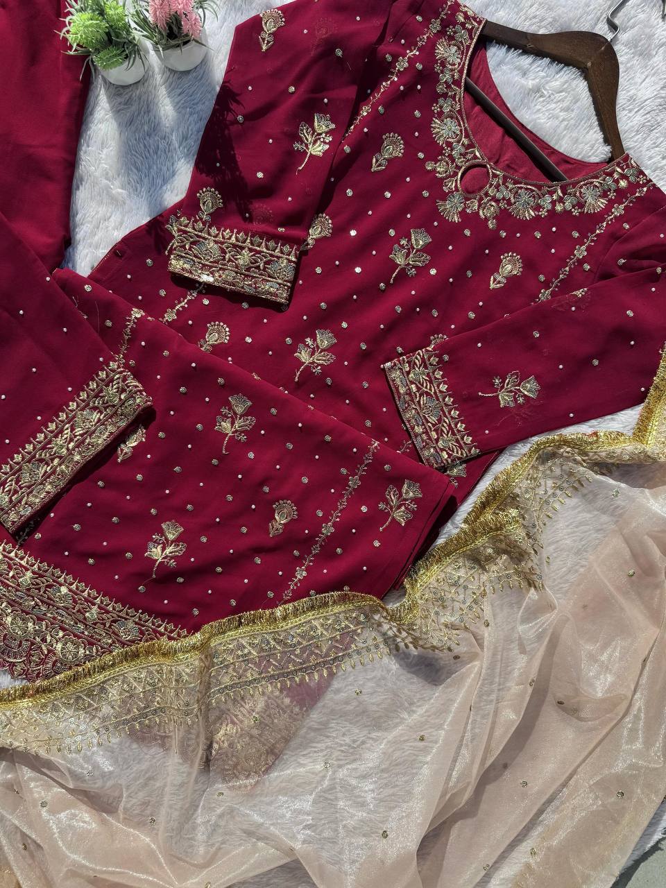 Desirable Fancy Faux Georgette Set