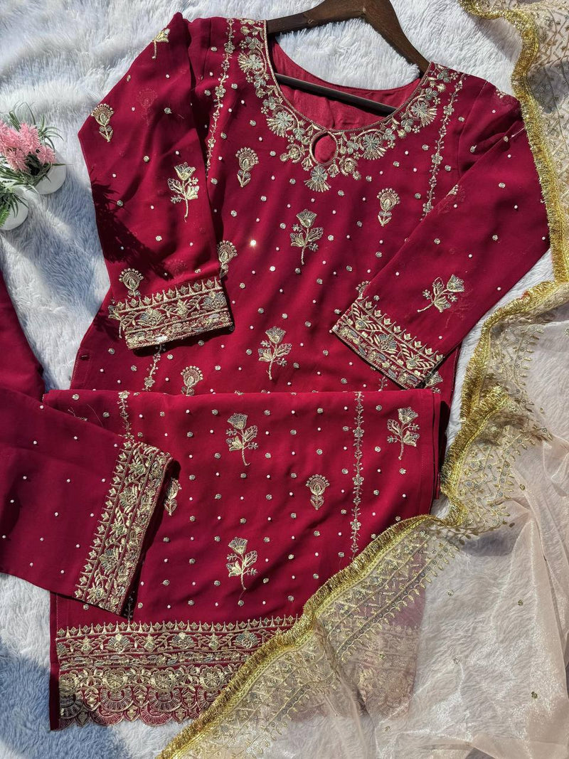 Desirable Fancy Faux Georgette Set