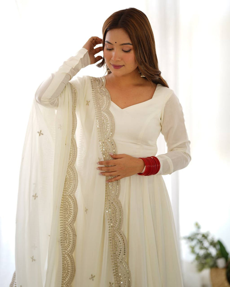 Premium Romansilk Chanderi Anarkali Gown Set