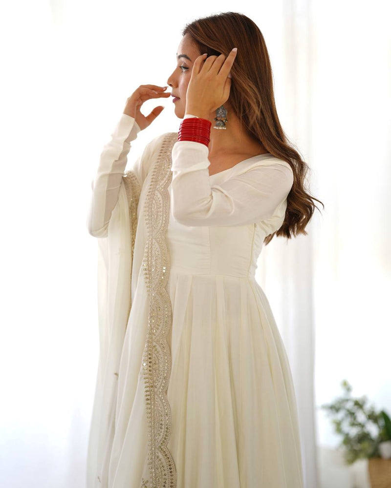 Premium Romansilk Chanderi Anarkali Gown Set