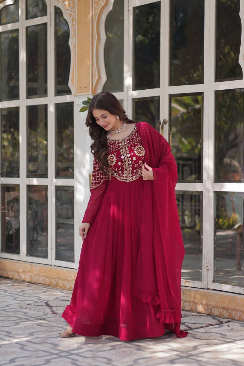 Premium Designer Readymade Gown with Dupatta Collection
