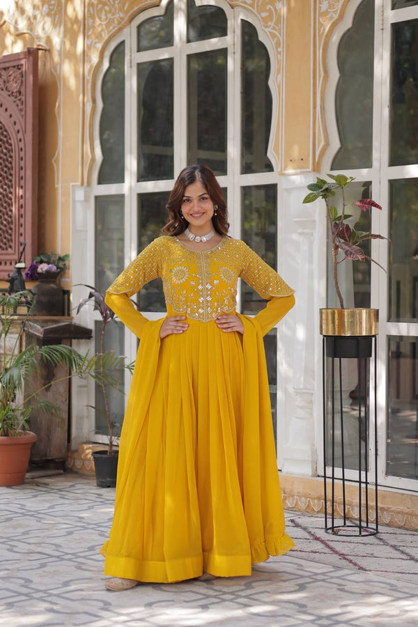 Premium Designer Readymade Gown with Dupatta Collection
