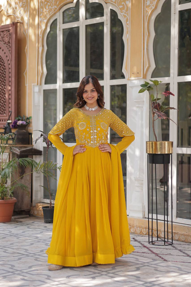 Premium Designer Readymade Gown with Dupatta Collection