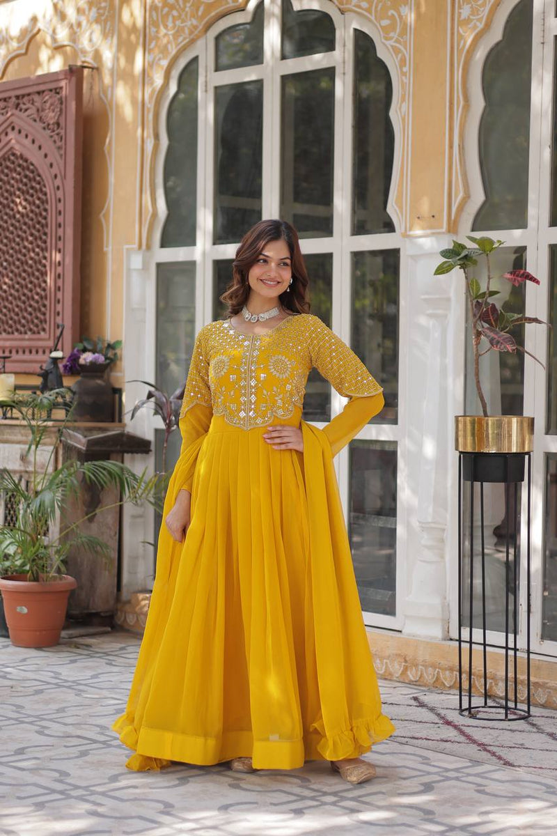 Premium Designer Readymade Gown with Dupatta Collection