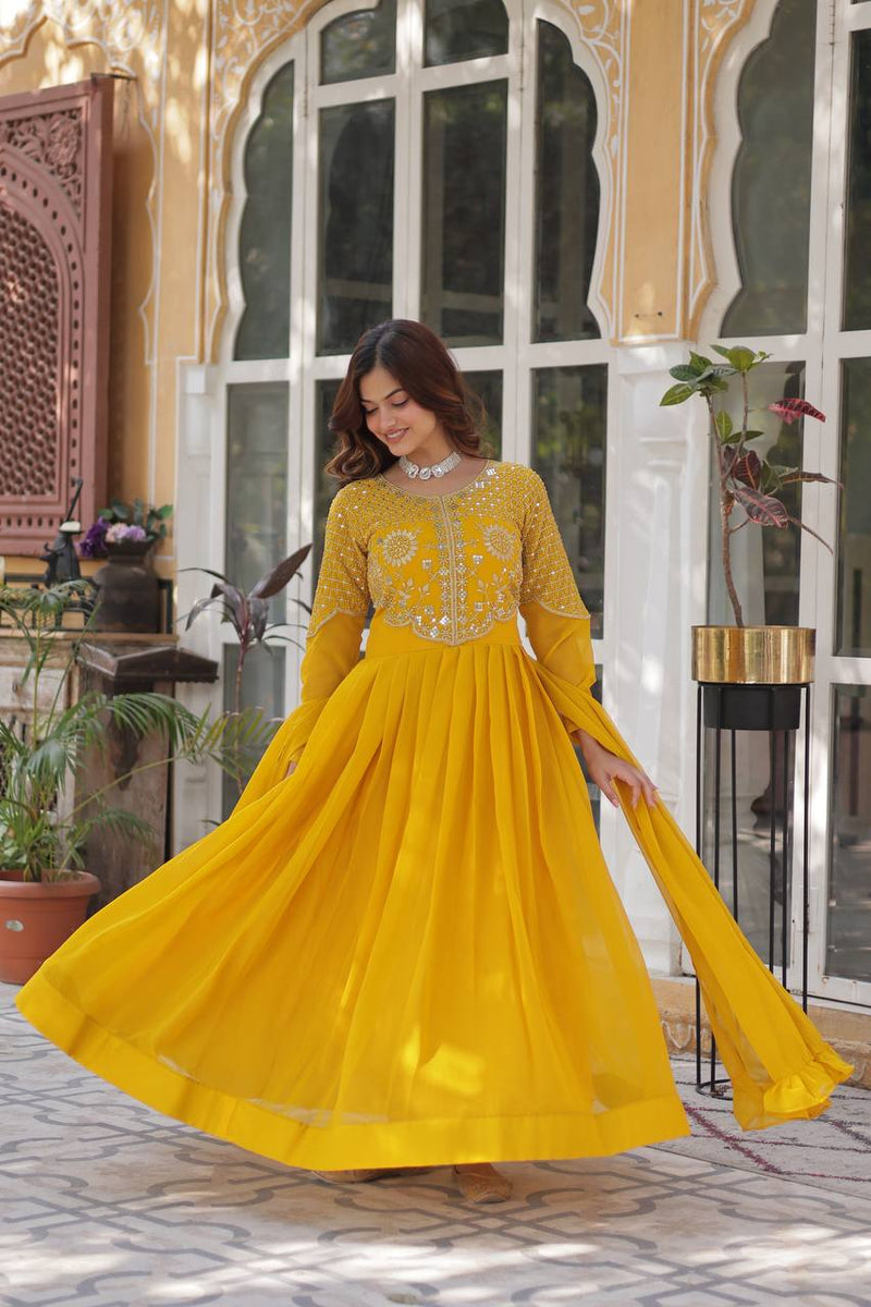 Premium Designer Readymade Gown with Dupatta Collection