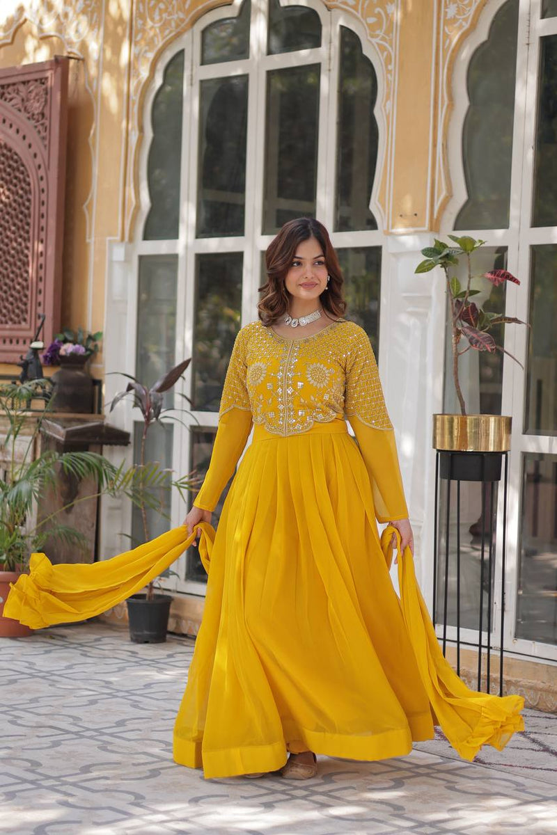 Premium Designer Readymade Gown with Dupatta Collection