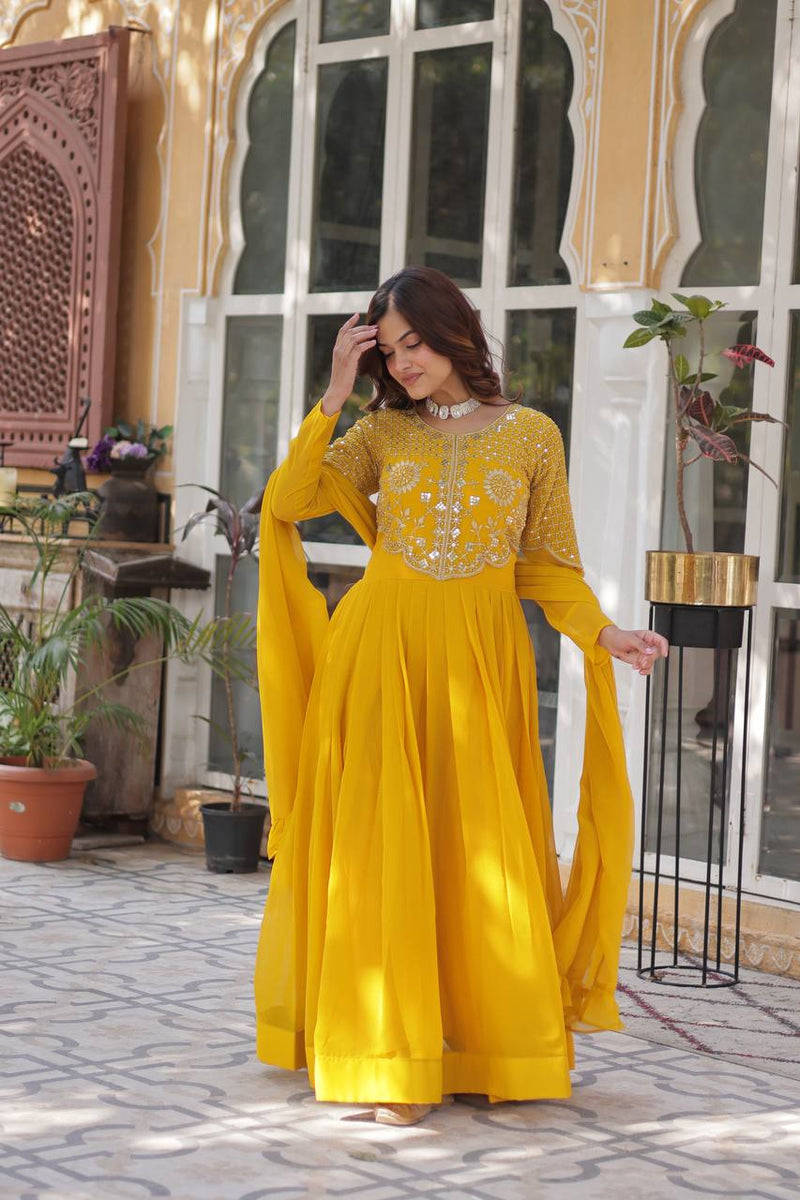 Premium Designer Readymade Gown with Dupatta Collection