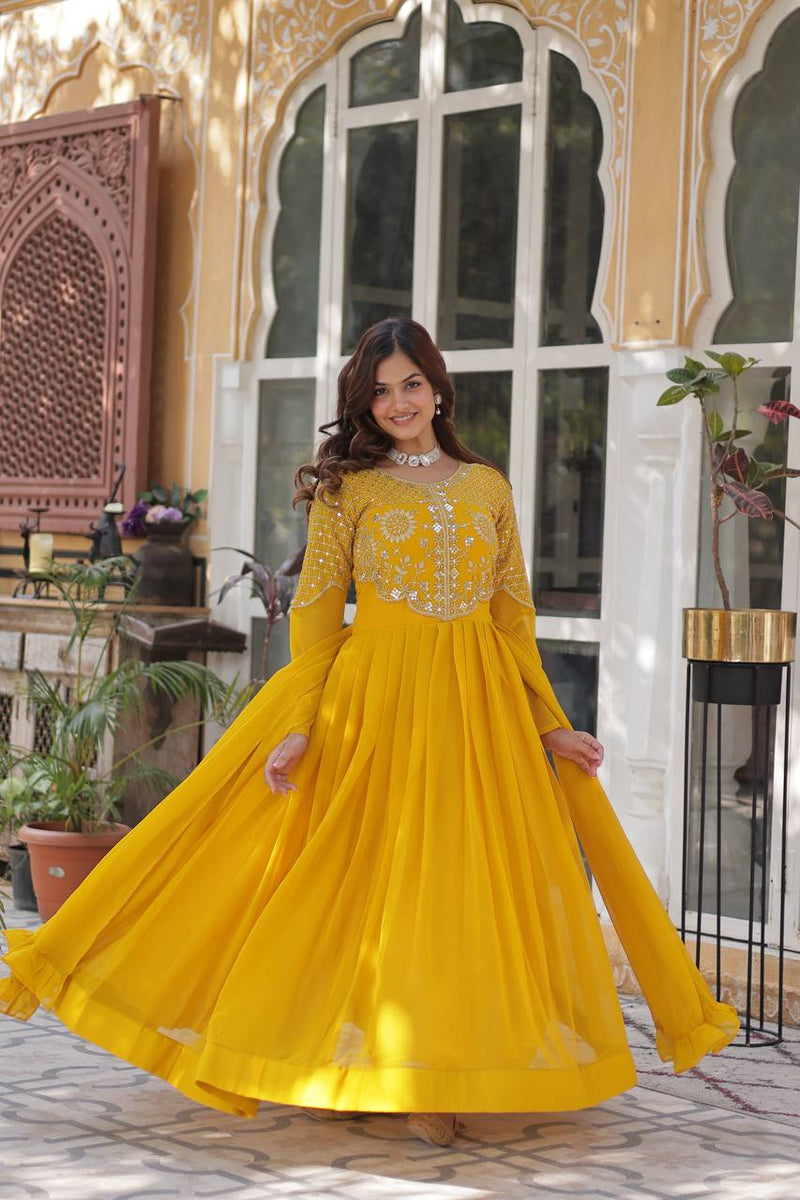 Premium Designer Readymade Gown with Dupatta Collection