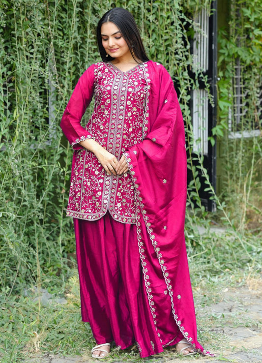 Chinon Embroidered Sharara Set