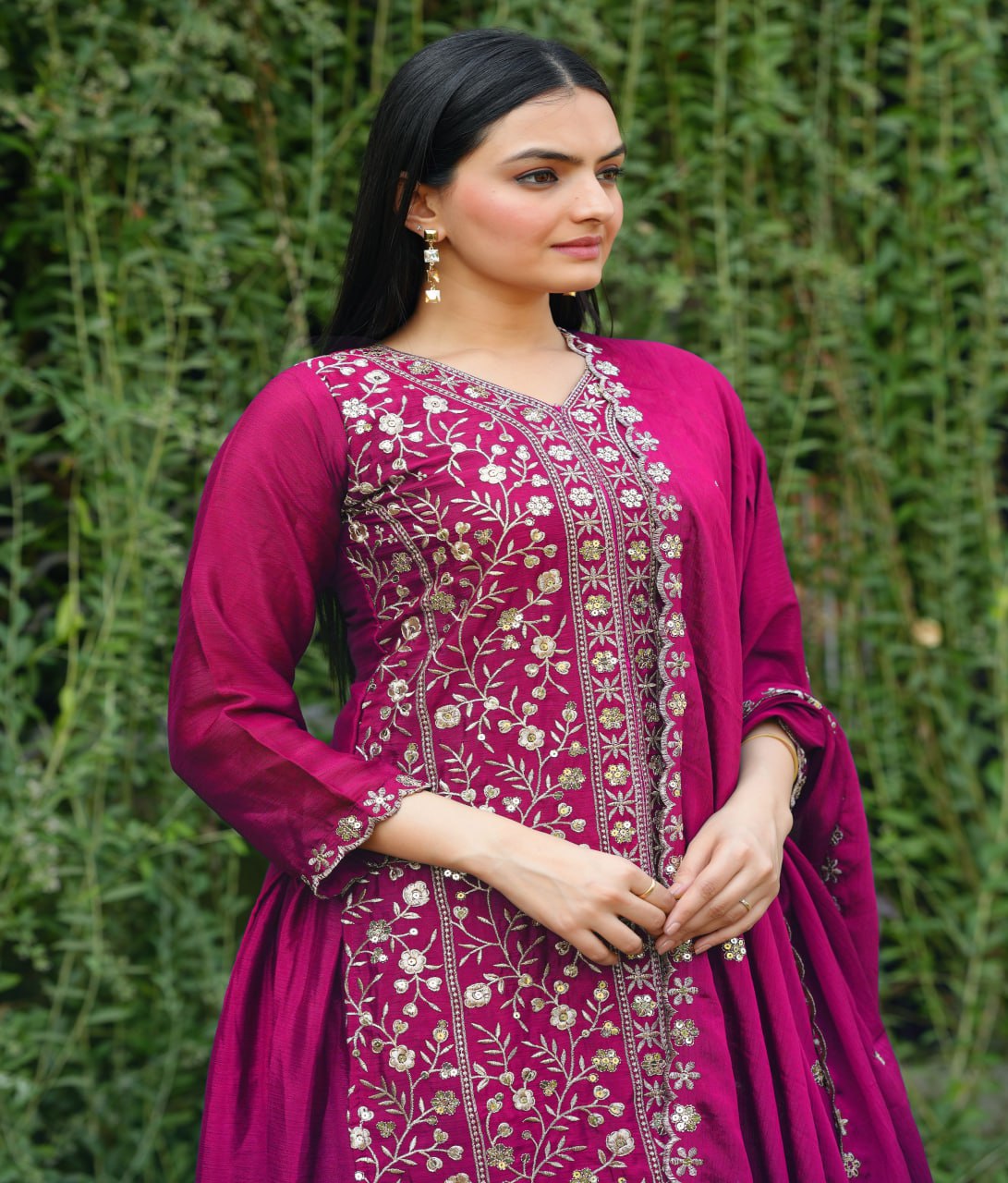 Chinon Embroidered Sharara Set